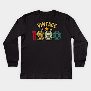 Vintage 1980 Birthday design Kids Long Sleeve T-Shirt